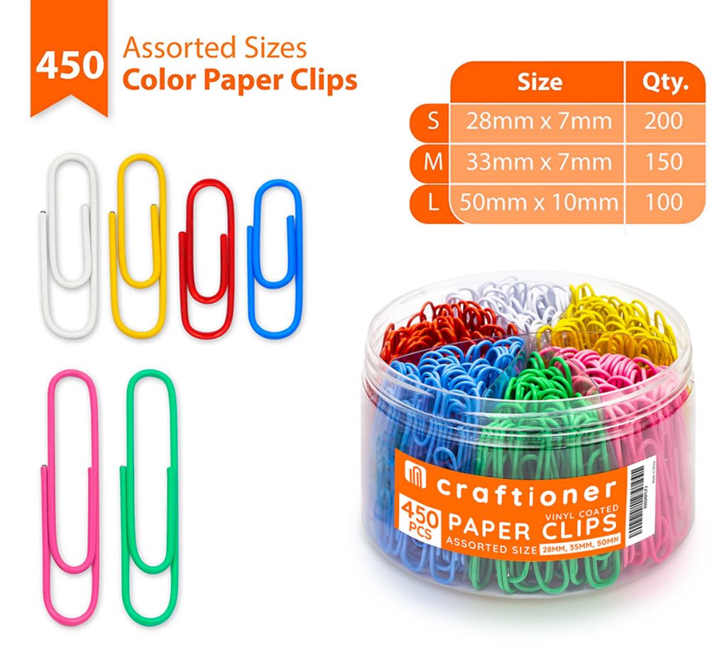 Vinyl-coated colored paper clip